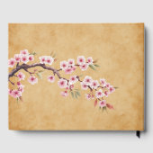 レトロな花の巻物 桜 ウェディング ゲストブック (裏面)