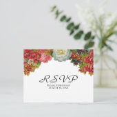 レトロな花の秋の結婚式RSVP ポストカード (スタンド正面)