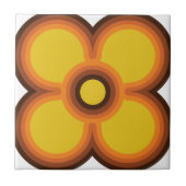 レトロな花デザイン タイル (正面)