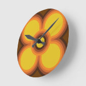 レトロな花デザイン ラウンド壁時計 (傾斜)