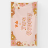 レトロな花柄の背景 横断幕 (縦)