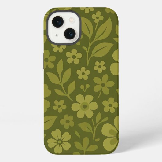 レトロな花柄のiPhoneケース iPhoneケース (裏面)