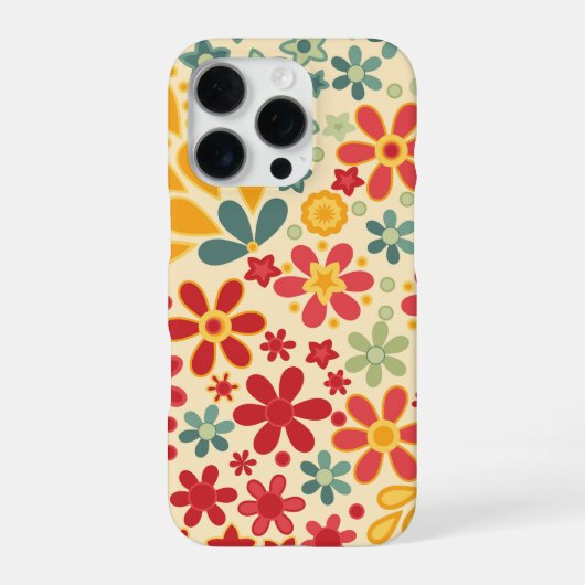 レトロな花柄 iPhoneケース (裏面)