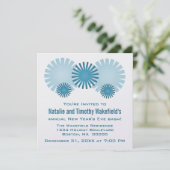 レトロな花火のニューヨーク大晦日招待状（ブルー） 招待状 (スタンド正面)