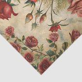 レトロな花瓶のヴィンテージみすぼらしい赤いバラの花束 薄葉紙 (詳細)