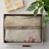 レトロな花瓶のヴィンテージみすぼらしい赤いバラの花束 薄葉紙 (ギフト)