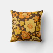 レトロな花60s 70s型枕 クッション (裏面)