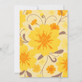 レトロな花 - イエロー、オレンジ、モカムース 招待状 (裏面)