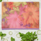 レトロな花 キッチンタオル (折り畳み)