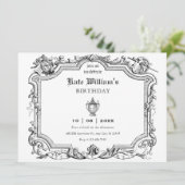 レトロな芸術的な線画 招待状 (スタンド正面)