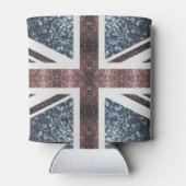 レトロな英国の旗 赤と青のスパークル グリッター 缶クーラー (裏面)