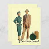 レトロな荷造り完了のお知らせ 引っ越しました お知らせ 案内状 (正面/裏面)
