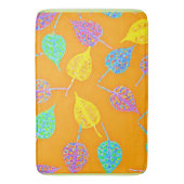 レトロな葉の模様 バスマット (正面縦)