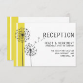 レトロな蒲公英の黄色のミニマルな受付カード エンクロージャーカード (正面/裏面)