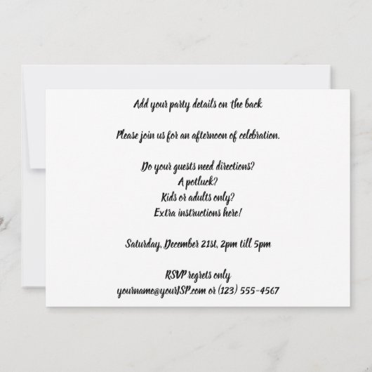 レトロな薬局、薬剤師さんと女の子 招待状 (裏面)