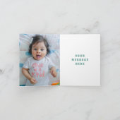 レトロな虹とデイジーの感謝カード - ティール サンキューカード (内部)