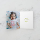 レトロな虹とデイジーの感謝カード - パープル サンキューカード (内部)