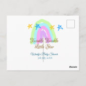 レトロな虹のきらきら星の赤ちゃんシャワー ポストカード (裏面)