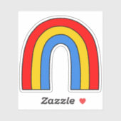 レトロな虹の原色 シール (シート)