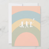 レトロな虹の1歳誕生日招待状 招待状 (裏面)