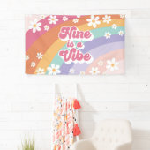 レトロな虹色の9歳の誕生日おめでとう Nine is a Vibe 横断幕 (インサイチュ)