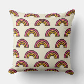 レトロな虹 ヴィンテージ カリフォルニア サーファー カラー クッション (正面)