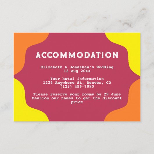 レトロな西南ウェディング宿泊施設 エンクロージャーカード (正面)