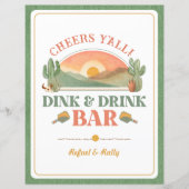 レトロな西部風ピクルボール Dink & Drink バーサイン (正面)