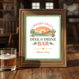 レトロな西部風ピクルボール Dink & Drink バーサイン