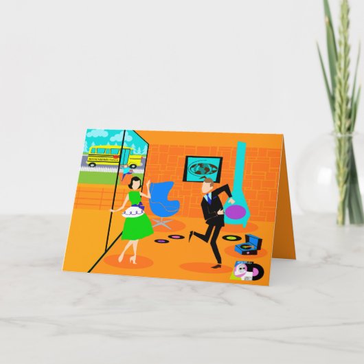 レトロな親へ　ハッピーメッセージカード カード (正面)