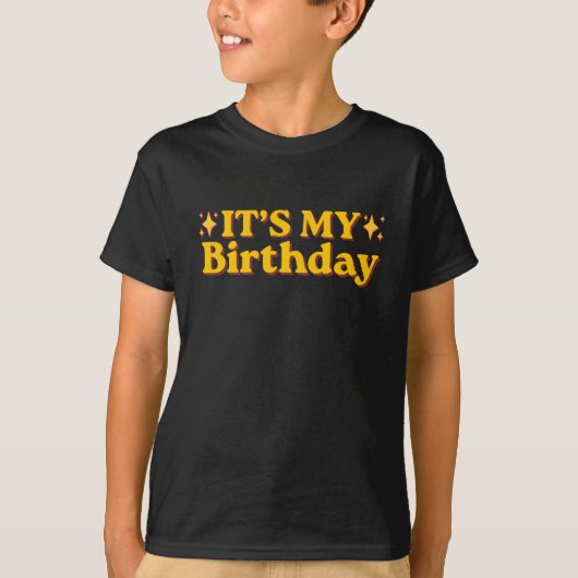 レトロな誕生日おめでとう Tシャツ (正面)