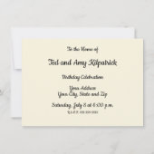 レトロな誕生日の女の子のケーキ猫の子供たちのアートワーク 招待状 (裏面)