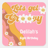 レトロな誕生日を楽しもうヴィンテージ スクエアシール (正面)