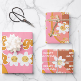 レトロな誕生日を楽しもうヴィンテージ ラッピングペーパーシート