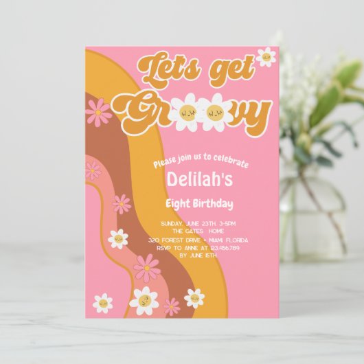 レトロな誕生日を楽しもうヴィンテージ 招待状 (スタンド正面)