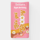 レトロな誕生日を楽しもうヴィンテージ 横断幕 (縦)