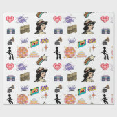 レトロな誕生日ギフトラッピング紙家族の友人 ラッピングペーパー (フラット)