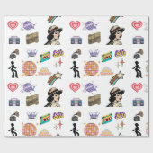 レトロな誕生日ギフトラッピング紙，家族，友人 ラッピングペーパー (フラット)