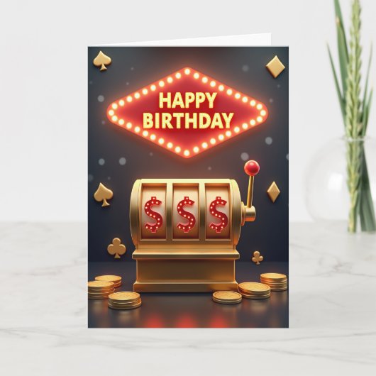 レトロな誕生日ゲームカード カード (正面)