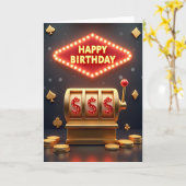 レトロな誕生日ゲームカード カード (黄色い花)