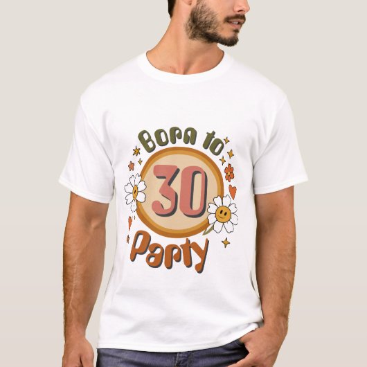レトロな誕生日パーティーTシャツ Tシャツ (正面)