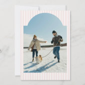 レトロな赤いクリスマスパーティーのストライプ招待状 招待状 (裏面)