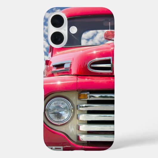 レトロな赤いトラックとファジーなサイコロ Case-Mate iPhoneケース (裏面)
