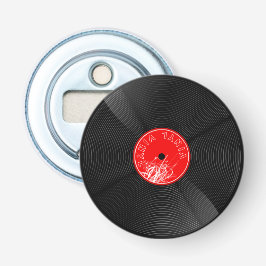レトロな赤いビニールレコードのボトルオープナー 栓抜き