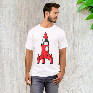 レトロな赤いロケット船のヴィンテージSFスペース Tシャツ