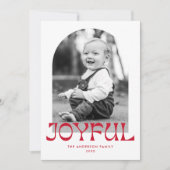 レトロな赤い楽しいアーチ写真 シーズンカード (正面)