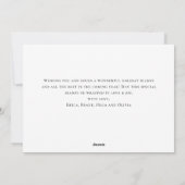 レトロな赤い農用トラックのクリスマスツリーの挨 シーズンカード (裏面)