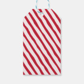 レトロな赤とピンクのストライプ クリスマスフォト ギフトタグ (裏面)