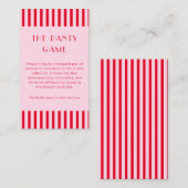 レトロな赤とピンクのストライプ ザ・パンティーゲーム エンクロージャーカード (正面/裏面)
