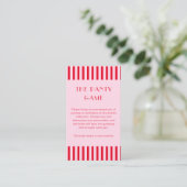 レトロな赤とピンクのストライプ パンティゲーム エンクロージャーカード (スタンド正面)